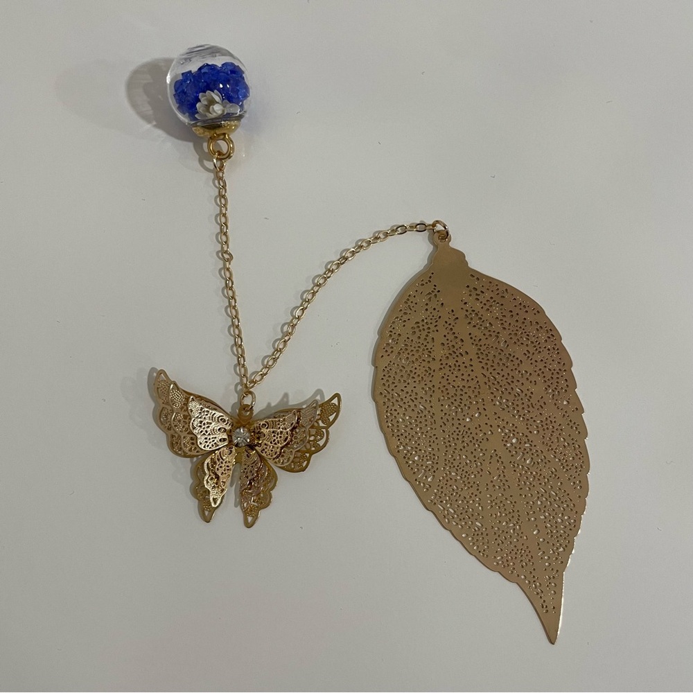 Handmade Metal Feather 3D Butterfly Bookmark - Picture 5 of 5